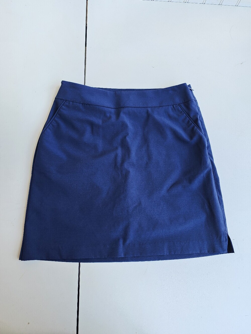 GU Golf Skort Women’s Navy Blue Stretch Textured Straight Built In Shorts Sz 0